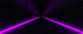 Techno tunnel with purple lights background Royalty Free Stock Photo