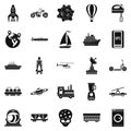 Technol icons set, simple style Royalty Free Stock Photo