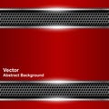 Technological abstract background metallic red banner.