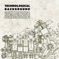 Technological background, drawing engine