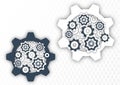 Technological background, gear wheel, modern cover template. The concept of teamwork, ideas, solutions found, part of the Royalty Free Stock Photo