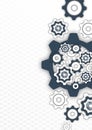 Technological background, gear wheel, modern cover template. The concept of teamwork, ideas, solutions found, part of the Royalty Free Stock Photo