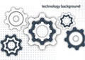 Technological background, gear wheel, modern cover template. The concept of teamwork, ideas, solutions found, part of the Royalty Free Stock Photo