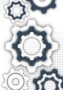 Technological background, gear wheel, modern cover template. The concept of teamwork, ideas, solutions found, part of the
