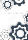 Technological background, gear wheel, modern cover template. The concept of teamwork, ideas, solutions found, part of the Royalty Free Stock Photo