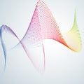 Technological background with a line in the waveform Abstract smooth curved lines from dots halftone rainbow Design element Royalty Free Stock Photo