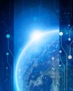 Technological blue planet earth Royalty Free Stock Photo