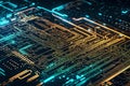 Technological circuit element background. Generative AI