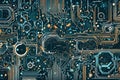 Technological circuit element background. Generative AI