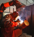 Welding of pipelines at the competition of professional skills.