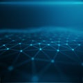 Technological connection in cloud computer, blue dot network, abstract background, Concept of Network Representing