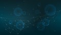 Technological connection in cloud computer, blue dot network, abstract background, Concept of Network Representing. Media, data. Royalty Free Stock Photo