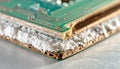 Technological Decay - Corroded Circuit Board Macro Royalty Free Stock Photo