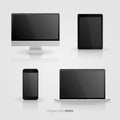 Technological devices collection vector set Royalty Free Stock Photo