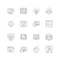 Technological economy line icons collection. Automation, G, Artificialintelligence, Big data, Cloud, Cryptocurrency Royalty Free Stock Photo