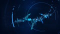 Technological encryption future abstract data sync hud background vector Royalty Free Stock Photo