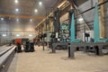Technological equipment and materials in the workshop for the production of metal structures for industrial and civil construction