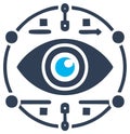 Technological Eye Icon with Connections Representing Artificial Intelligence and Vision Innovation for Modern Technology Royalty Free Stock Photo