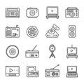 Technological Innovations: Collection of Outline Icons with Editable Strokes, Representing Various Aspects of Technology, Digital Royalty Free Stock Photo