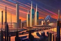 Technological Marvel: Exploring the Intricate Details of a Futuristic Factory-City with Generative AI