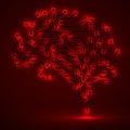Technological neon brain. Circuit board Royalty Free Stock Photo