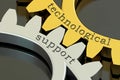 Technological Support concept on the gearwheels, 3D rendering Royalty Free Stock Photo