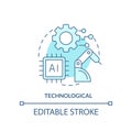 Technological turquoise concept icon