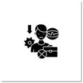 Technological unemployment glyph icon