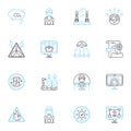 Technological Workshop linear icons set. Innovation, Creativity, Coding, Robotics, Design, Digital, Prototyping line Royalty Free Stock Photo
