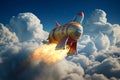 Technologically-advanced Rocket ship startup. Generate Ai Royalty Free Stock Photo