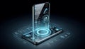 Futuristic Smartphone with Interactive UI Display