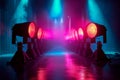 Technologically lit stage showcases a modern and dynamic performance environment Royalty Free Stock Photo