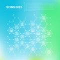 Technologies concept in honeycombs