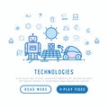 Technologies conceptwith thin line icons Royalty Free Stock Photo