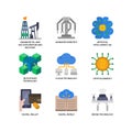 Technologies Disruption icon set