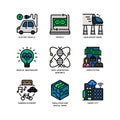 Technologies Disruption icon set