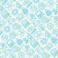 Technologies seamless pattern with thin line icons Royalty Free Stock Photo