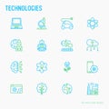 Technologies thin line icons set Royalty Free Stock Photo