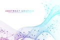 Technology abstract background with connected line and dots. Big data visualization. Artificial Intelligence and Machine