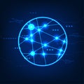 Technology abstract background Hub that connects the technology to process the data is responsible for issuing commands and