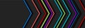 Technology abstract background with multicolored neon arrows