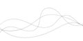 Technology abstract lines on white background. Undulate Grey Wave Swirl, frequency sound wave, twisted curve lines with blend