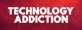 Technology Addictions is characterized by excessive controlled preoccupations, behaviours regarding computer use and internet Royalty Free Stock Photo
