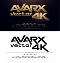 Technology alphabet gold metallic and effect designs for logo, Poster, Invitation. Exclusive Golden Letters Typography Number Royalty Free Stock Photo