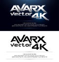 Technology alphabet silver metallic and effect designs for logo, Poster, Invitation. Exclusive Letters Typography Number Regular Royalty Free Stock Photo