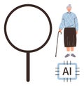 Technology-Assisted Elder Care with AI and Modern Surveillance Tools Royalty Free Stock Photo