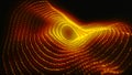 Technology background. Abstract circular wave of particles. Futuristic dotted wave. Visualization of sound waves. Plexus