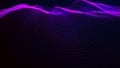 Technology background. Abstract digital particle wave. Futuristic dotted wave. Network connection structure. 3D Royalty Free Stock Photo