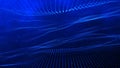 Technology background. Abstract digital particle wave. Futuristic dotted wave. Network connection structure. 3D Royalty Free Stock Photo