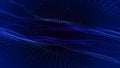 Technology background. Abstract digital particle wave. Futuristic dotted wave. Network connection structure. 3D Royalty Free Stock Photo